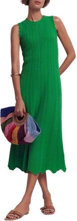 Boden Crochet Midi Dress in Green at Nordstrom, Size 10