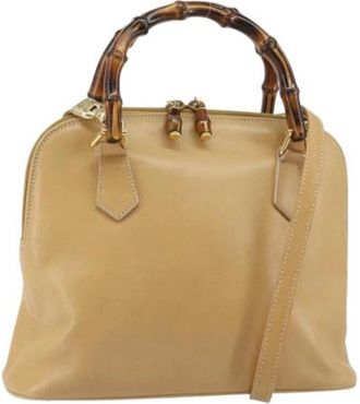 Gucci Pre-owned Handbags, female, Beige, Size: ONE SIZE Pre-owned Leather Handbag