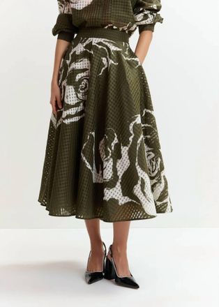 Essentiel Jango Maxi Skirt In Khaki/off-White