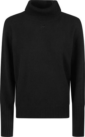 Courr&egrave;ges Ribbed Merino Wool High Neck Sweater