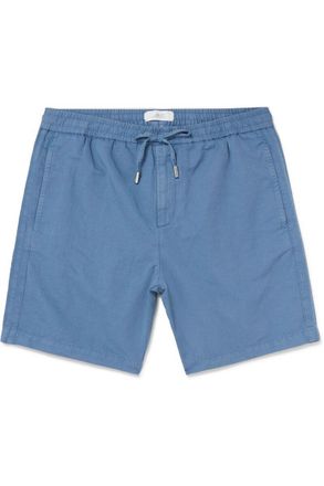 Mr P. Straight-Leg Organic Cotton and Linen-Blend Drawstring Shorts