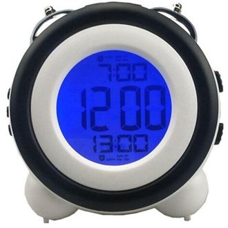 OEM Reloj Despertador Inteligente Zvd, L&aacute;mpara De Mesita De Noche Met&aacute;lica Con Doble Campana, Luz Nocturna Con Sensor Inteligente, Reloj Despertador Elect