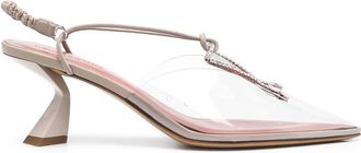 Nensi Dojaka crystal-embellished PVC slingback sandals - women - PVC - 37 - Neutrals