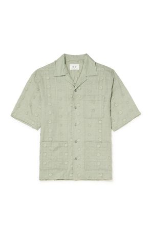 Nn.07 Ben 5026 Camp-Collar Embroidered Lyocell Shirt