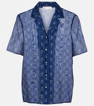 Tory Burch Camicia in cotone e seta con stampa