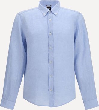 HUGO BOSS Camicia regular fit in lino Man S