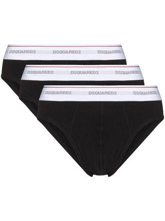 Dsquared2 Set van drie slips met logoband - Zwart