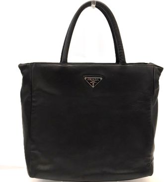Prada Black Nappa Leather Leather Handbag Tote Bag (Pre-Owned)