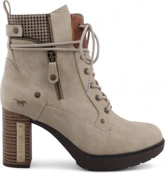 Mustang Jeans Mustang WoMens Off-White High-Heeled Ankle Boots Pu - Size EU 42