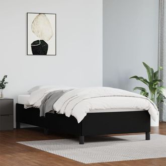 vidaXL Estructura De Cama Sin Colch&oacute;n Cuero Sint&eacute;tico Negro 100x200 Cm Vidaxl