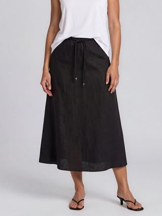 Masai Masolenith Linen Maxi Skirt in Black at Nordstrom, Size Xx-Large