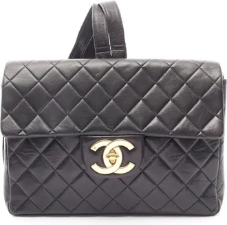 Chanel Black Leather Backpack (Pre-Owned)