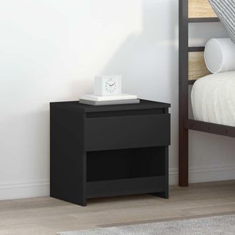 vidaXL Vidaxl - Mesitas De Noche 2 Uds Madera Contrachapada Negro 40x30x39 Cm