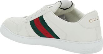 Gucci Mens Low Sneakers Screener White Leather Lambskin Trainers