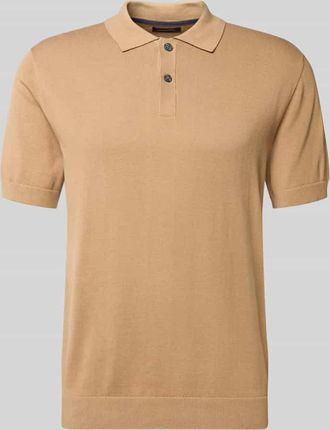 Christian Berg Regular Fit Poloshirt in Strick-Optik in Sand, Gr&ouml;&szlig;e 3XL