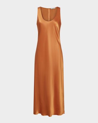 Vince Satin Bias Tank Dress