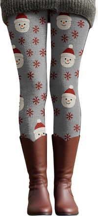 Generic Christmas Running Clothes for Women Santa Snowflake Graphic Yoga Jogging Pants Stretchy Fitness Running Leggings Hiking Casual Xmas Pants Fall Festiva