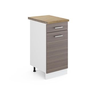 Vicco Mueble Bajo De Cocina R-line, Gris, 40 Cm, Et Roble, Vicco