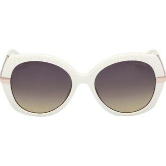 Guess Round Sunglasses in White /Gradient Smoke at Nordstrom Rack