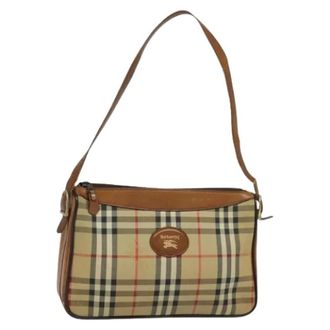 Burberry Pre-owned Shoulder Bags, female, Beige, Size: ONE SIZE Pre-owned Canvas Shoulder Bag
