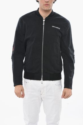 Dsquared2 Cotton-Blend Bomber with Printed Logo Dsquared2