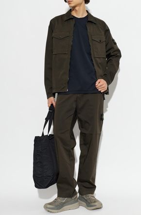 Stone Island Shirt With Logo, Mens, Brown