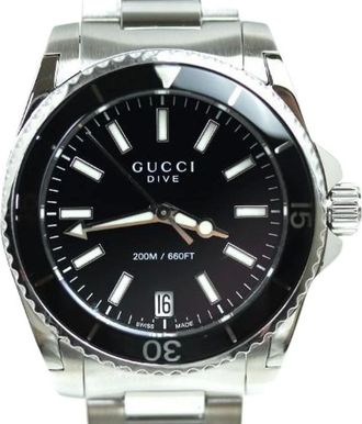 Gucci Pre-owned Watches, female, Black, Size: ONE SIZE Pre-owned Stainless Steel watches