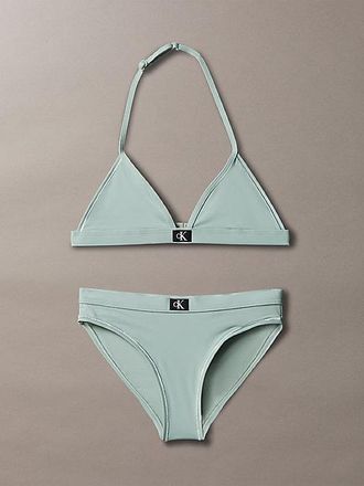 Calvin Klein Bikinis de tri&aacute;ngulo para ni&ntilde;a - CK Monogram