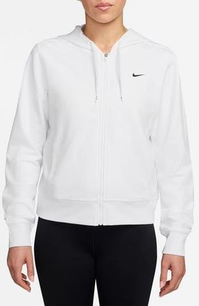 Nike Dri-FIT One Full-Zip Hoodie in White/Black at Nordstrom Rack, Size X-Small