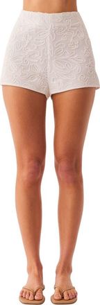 SNDYS Jocelyn Soutache Lace Shorts in White at Nordstrom, Size X-Small