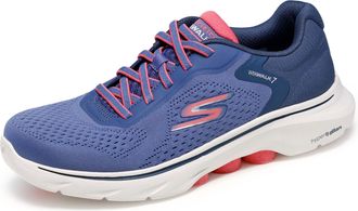 Skechers Womens Go 7-Cosmic Waves Athletic Walking Sneaker, Navy/Coral, 10