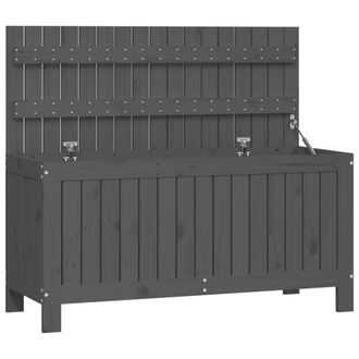 Berkfield Home Garden Storage Box Grey 115x49x60 cm Solid Wood Pine | Size: 115 x 49 x 60 cm