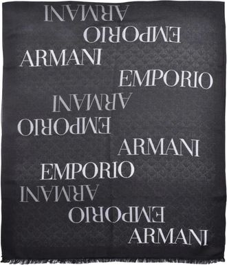 Emporio Armani Accessoires, unisex, Zwart, ONE Size, Polyester, Sjaal