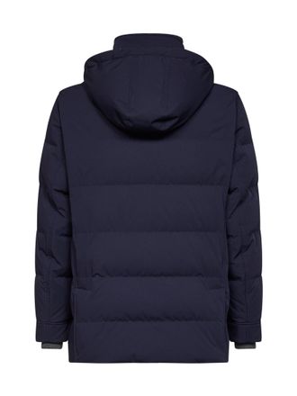 Brunello Cucinelli Mens Parka Bonded Nylon Padded Cobalt Blue Polyamide & Down Jackets