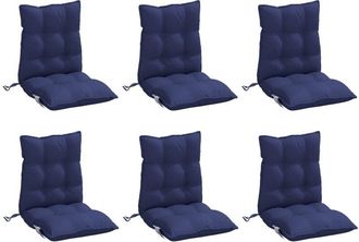 vidaXL Cojines Para Silla Respaldo Bajo 6 Uds Tela Oxford Azul Marino Vidaxl