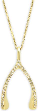 Jennifer Meyer 18k yellow gold Wishbone diamond necklace - women - Diamond/18kt Yellow Gold - One Size