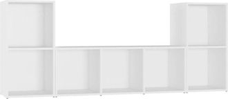 vidaXL Vidaxl - Muebles De Sal&oacute;n 3 Piezas Madera De Ingenier&iacute;a Gris Brillo