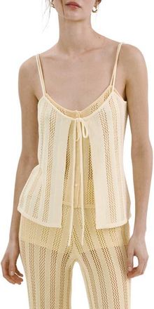 Mango Layered Knit Camisole in Pastel Yellow at Nordstrom, Size Medium