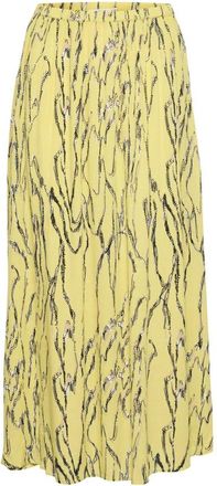 Soaked In Luxury Kleurrijke Maxi Rok met Elastische Taille - Dames - Maxi Rokken - Geel - S - Rokken