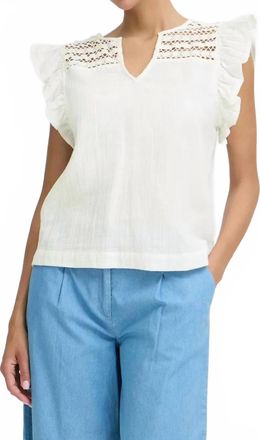 b.young Katrina Frill Top In Marshmallow