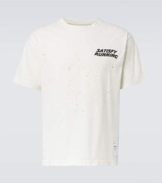 SATISFY Distressed logo cotton jersey T-shirt