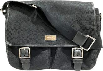 Coach Pre-owned Cross Body Bags, male, Black, Size: ONE SIZE Pre-owned Signature Messenger Bag