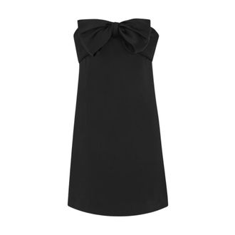 Saint Laurent Bow-Detail Strapless Dress - female - Saint Laurent - Party Dresses - Black - S - Dresses