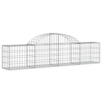 Berkfield Home Decorative Arched Gabion Baskets 8 pcs 200x30x40/60 cm Galvanised Iron in Silver