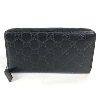 Gucci Black Leather Long Wallet (Bi-Fold) (Pre-Owned)