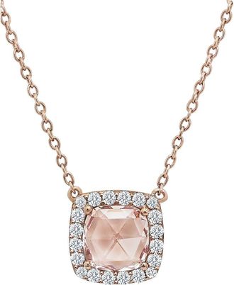 Lafonn Simulated Diamond Pendant Necklace in Pink /Rose Gold at Nordstrom Rack, Size 18 In