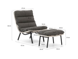 Forza Furniture Forza Marradi lounge tuinstoel met voetenbank