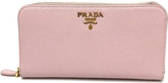 Prada Pre-owned Vintage Wallet - Dames - Vintage Accessoires - Roze - ONE Size - Leer - Vintage