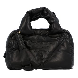 Prada leren handtas, zwart, damestas