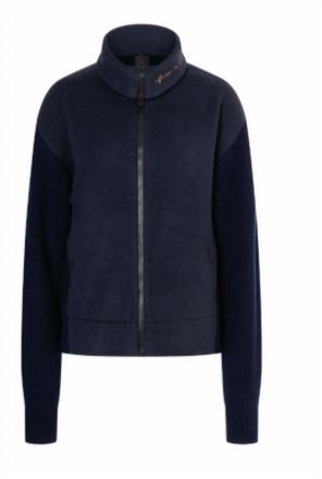 Bogner Fire + Ice Womens Britt Knitted Fleece Jacket In Deepest Navy